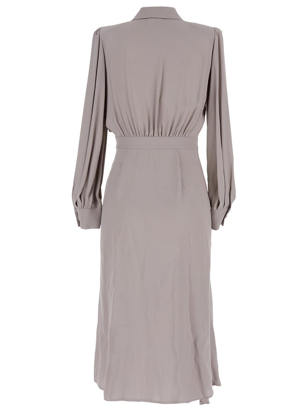 knee length dresses for ladies ELISABETTA FRANCHI Women's butter-colored midi dress crafted from deli   Pavidas