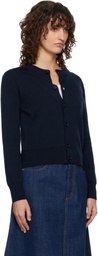 AMI Paris Navy Wool Crewneck Ami de Coeur Cardigan