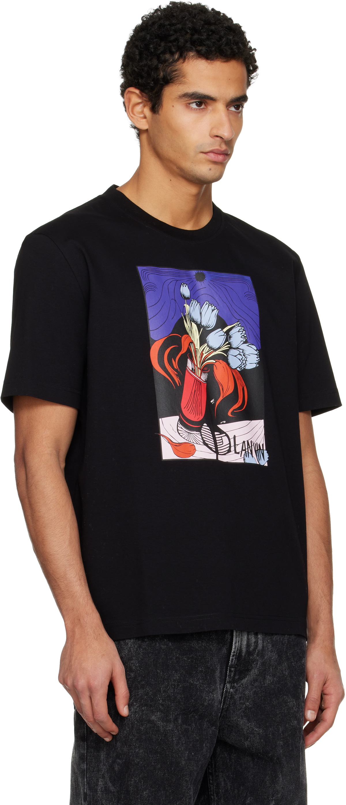 Lanvin Black Vase Print T-shirt