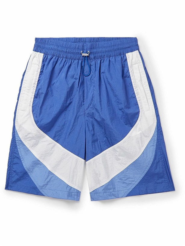 Photo: Isabel Marant - Straight-Leg Colour-Block Shell Drawstring Shorts - Blue