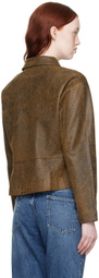 Paloma Wool Brown Fabia Leather Jacket