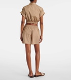 Miu Miu Logo cotton poplin shorts