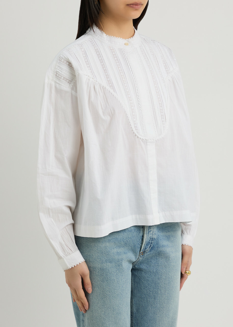 Skall Studio Aurora Embroidered Cotton Blouse White