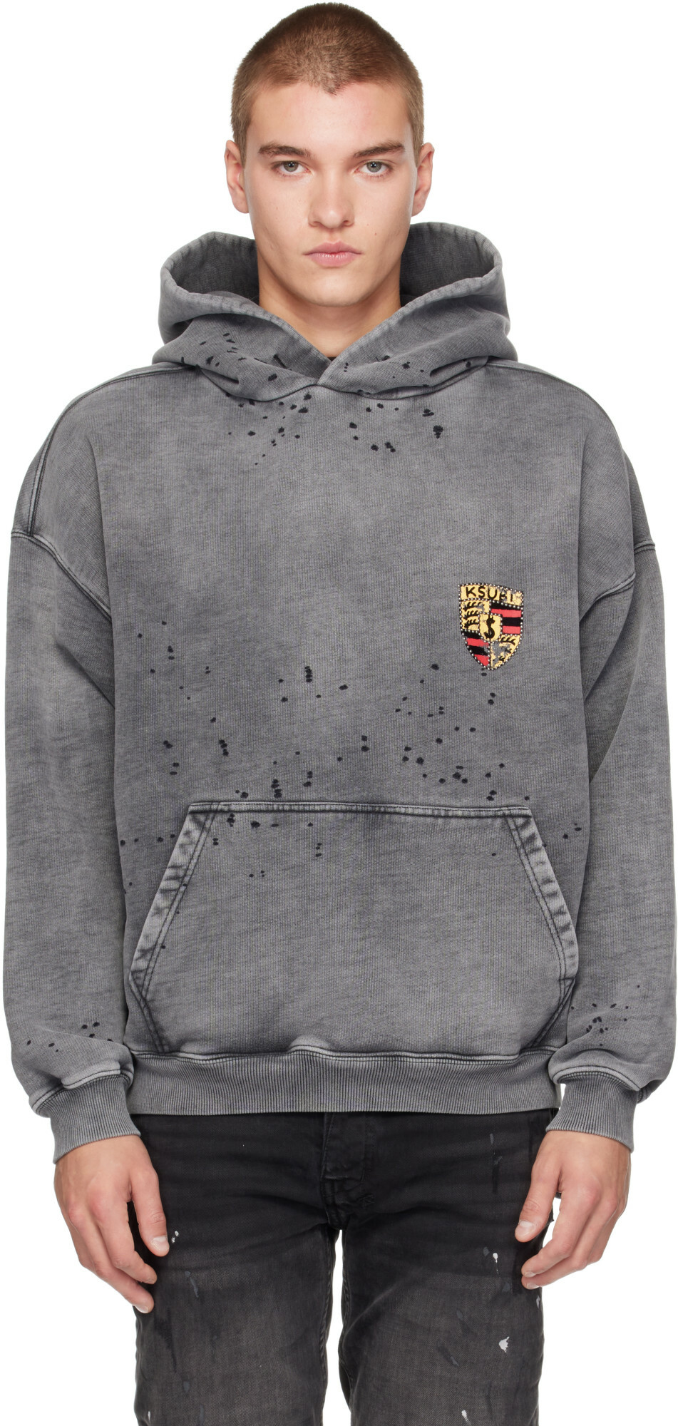 Ksubi Gray Shield Ekcess Hoodie