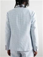Thom Browne - Unconstructed Classic Checked Cotton-Blend Suit Jacket - Blue