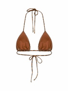 MC2 Saint Barth Lurex Triangle Bikini Top With Animal Print