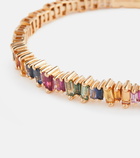 Suzanne Kalan - Rainbow Fireworks 18kt gold cuff bracelet with sapphires