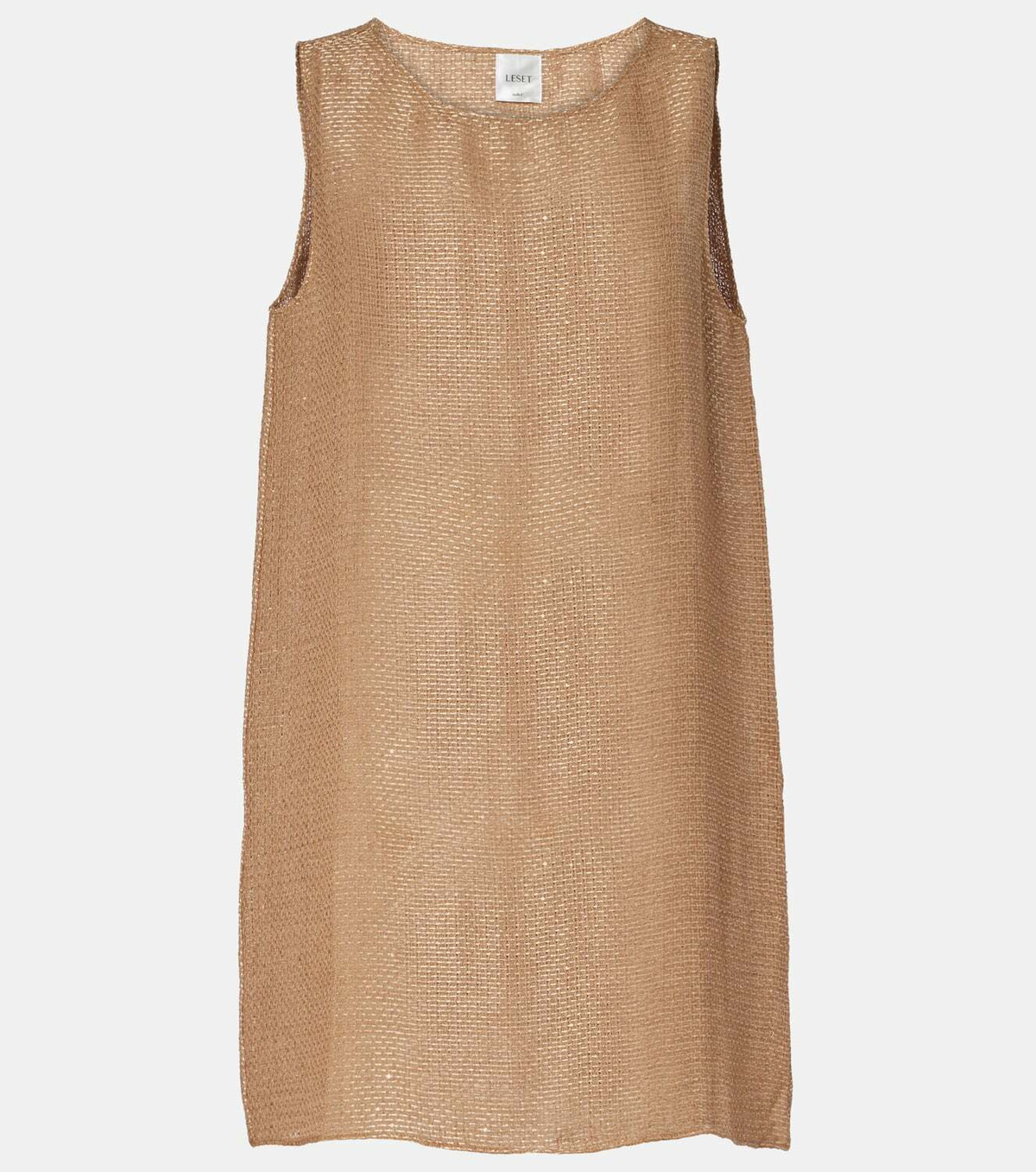 Leset Stella sequined linen-blend minidress