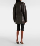 Vince Wool-trimmed leather jacket