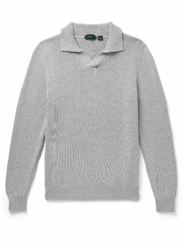 Photo: Incotex - Slim-Fit Cotton Polo Shirt - Gray