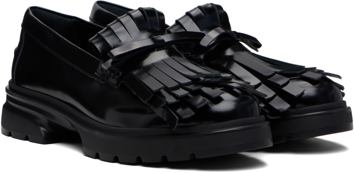 Simone Rocha Black Low Tracker Fringe Loafers