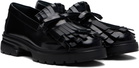 Simone Rocha Black Low Tracker Fringe Loafers