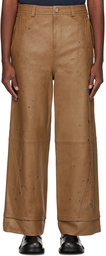 ADER error Brown Nord Leather Pants