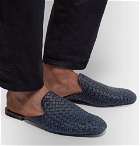 Bottega Veneta - Intrecciato Leather Backless Slippers - Men - Storm blue
