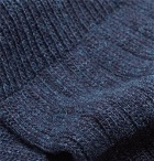 NN07 - Colour-Block Ribbed-Knit Socks - Men - Navy