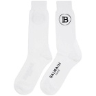 Balmain Two-Pack White Logo Socks
