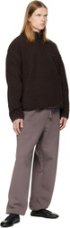 SKIMS Brown Sherpa Quarter Zip Sweater