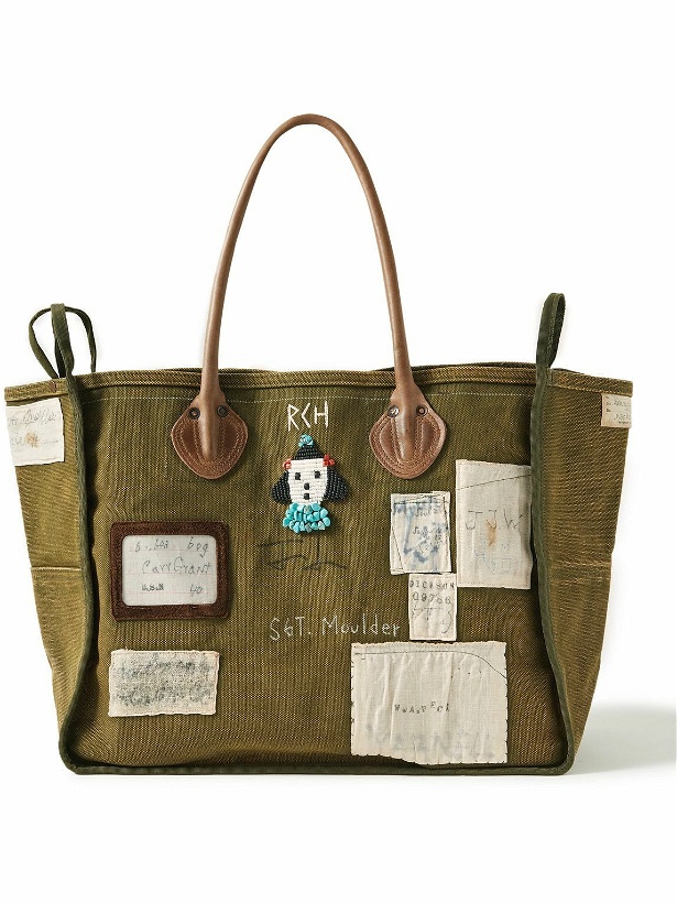 Photo: KAPITAL - #4 MILK BAG Small Leather-Trimmed Embellished Canvas Tote Bag