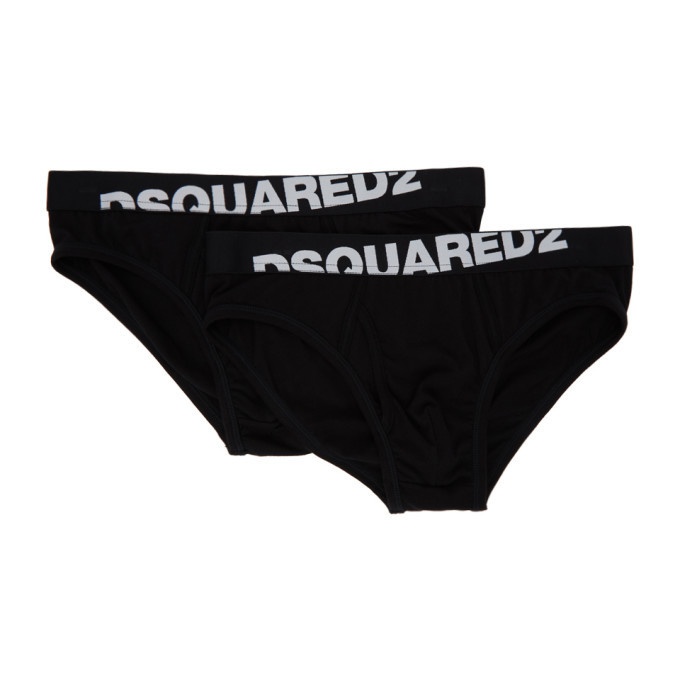 Photo: Dsquared2 Two-Pack Black Logo Briefs