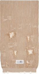 MM6 Maison Margiela Tan & White Amended Optical Ribs Scarf