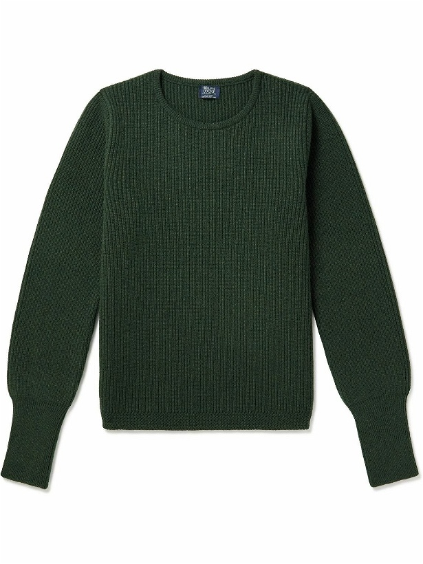 Photo: William Lockie - Ribbed Merino Wool and Cashmere-Blend Sweater - Green