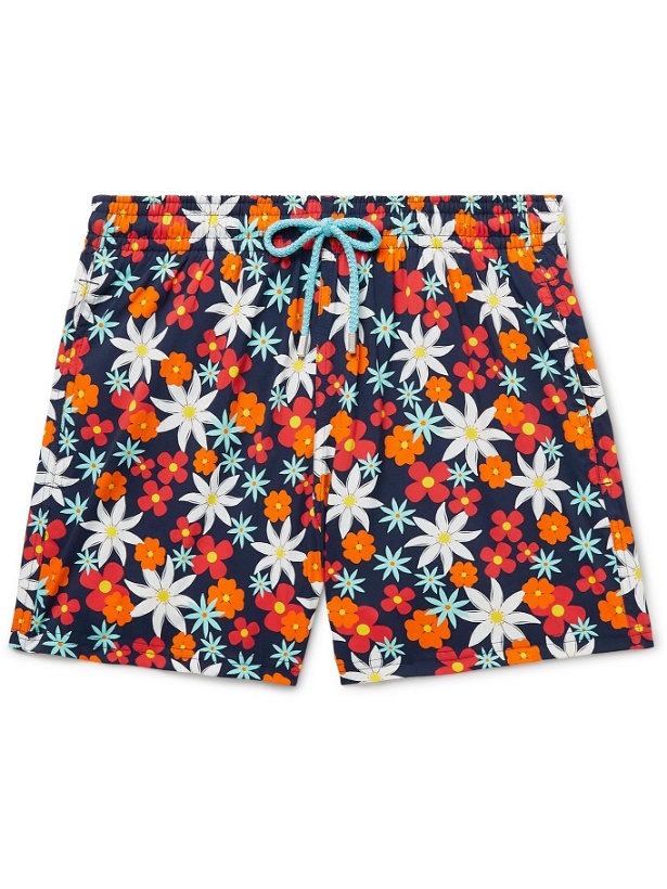 Photo: Vilebrequin - Moorise Floral-Print Mid-Length Swim Shorts - Blue