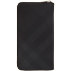 Burberry Black London Check Zip-Around Wallet