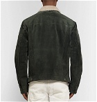 TOM FORD - Shearling-Trimmed Suede Down Trucker Jacket - Men - Gray green