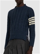 THOM BROWNE - Twist Cable Crewneck Wool Sweater