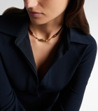 Marie Lichtenberg 18kt gold and leather necklace with sapphires