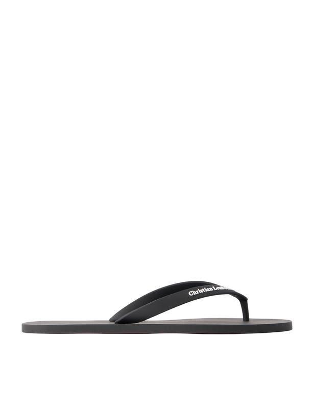 Photo: Christian Louboutin - Logo-Embossed Rubber Flip Flops - Black