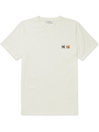 MAISON KITSUNÉ - Logo-Appliquéd Cotton-Jersey T-Shirt - Neutrals