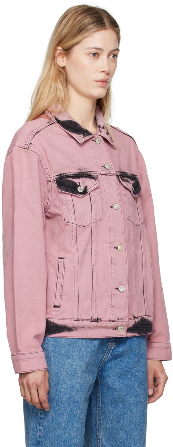 Moschino Jeans Pink Faded Denim Jacket
