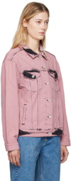 Moschino Jeans Pink Faded Denim Jacket