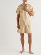 TEKLA - Organic Cotton-Poplin Drawstring Pyjama Shorts - Neutrals