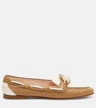 Roger Vivier Embellished leather boat shoes
