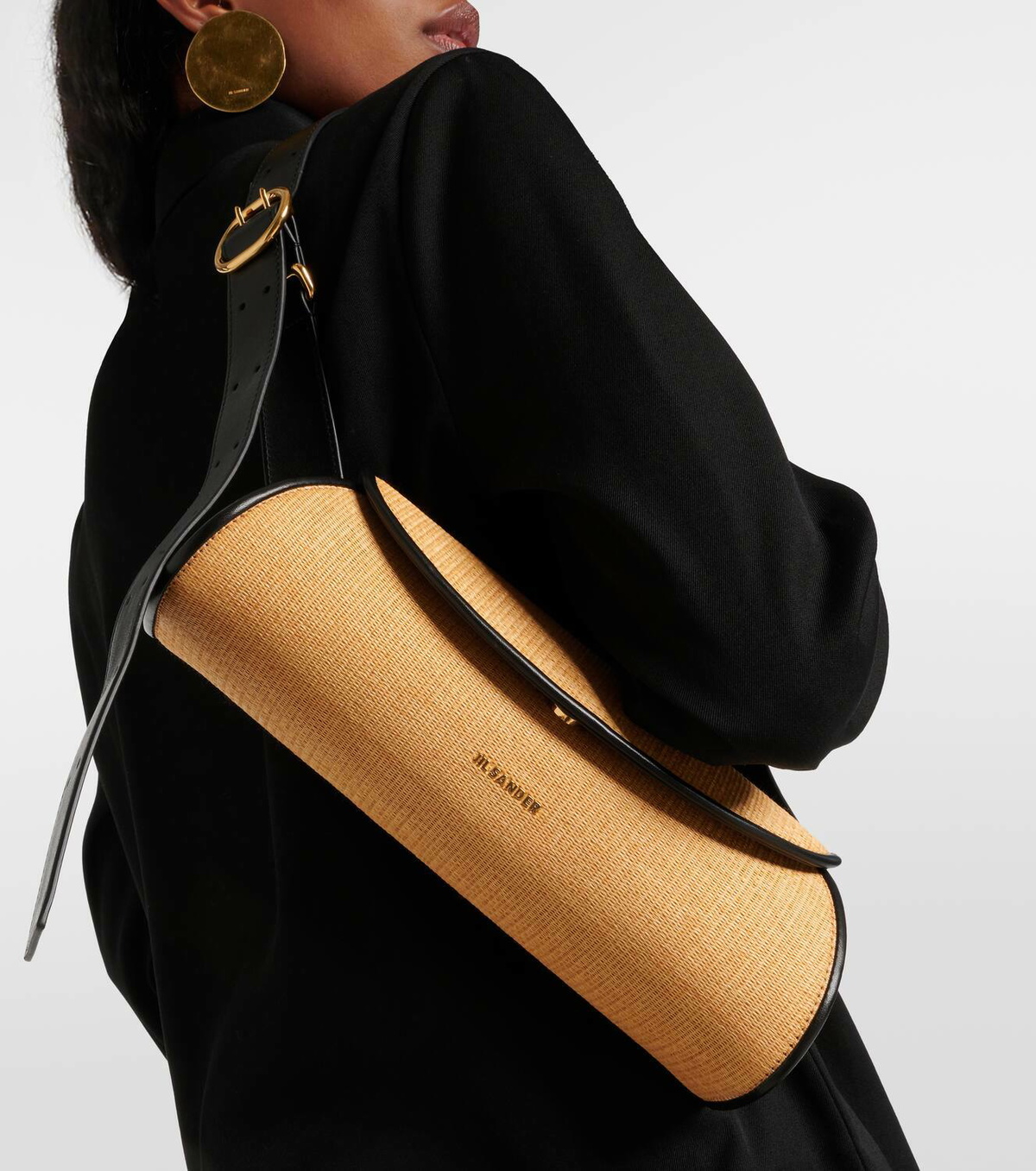 美品 JIL SANDER CANNOLO SMALL SHOULDER BAG Jil Sander Small Cannolo Iconic Line Shoulder Bag | Black | FARFETCH
