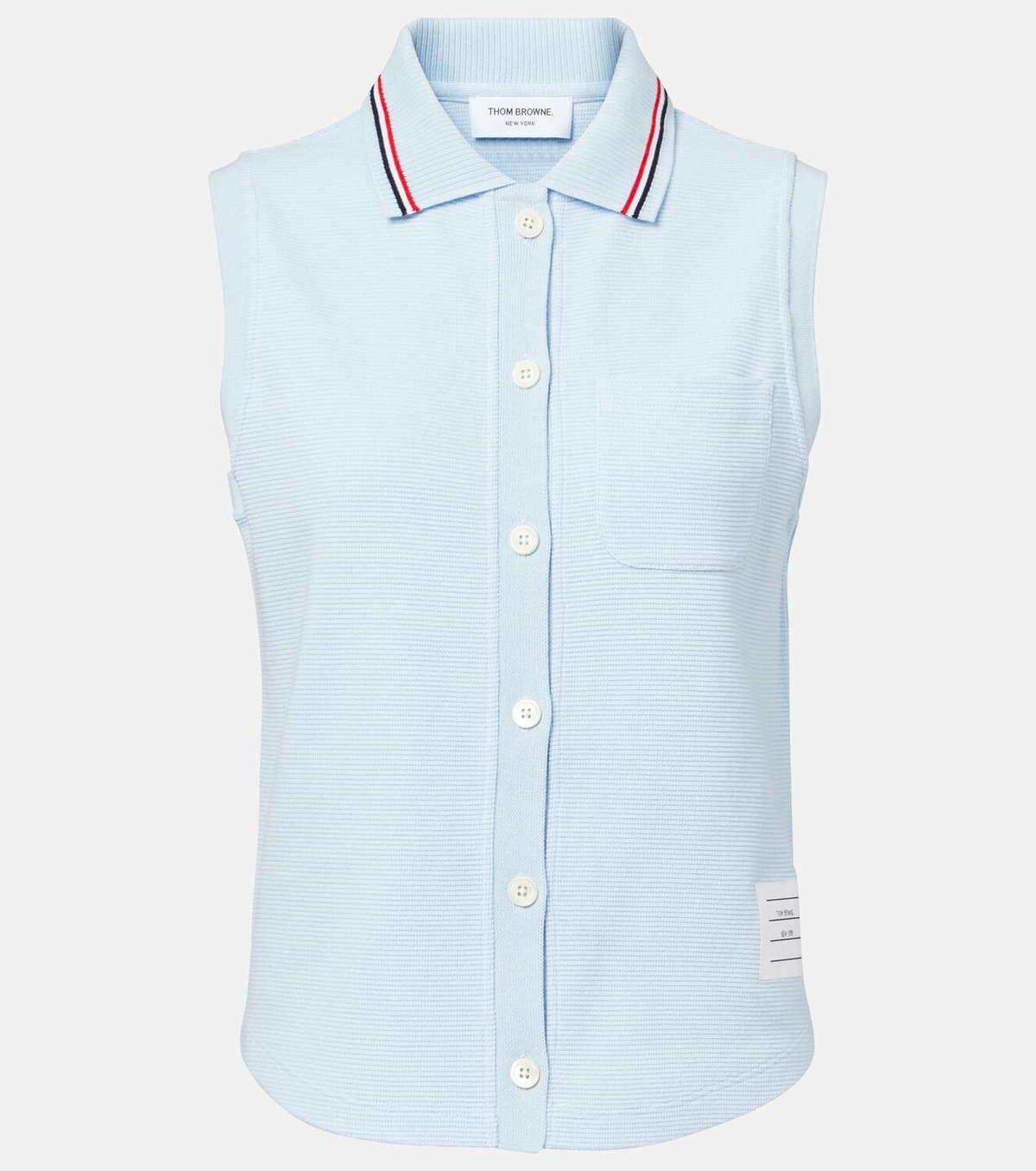 Thom Browne Sleeveless cotton polo shirt
