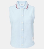 Thom Browne Sleeveless cotton polo shirt