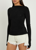 Rick Owens Temple Stretch-jersey top Black