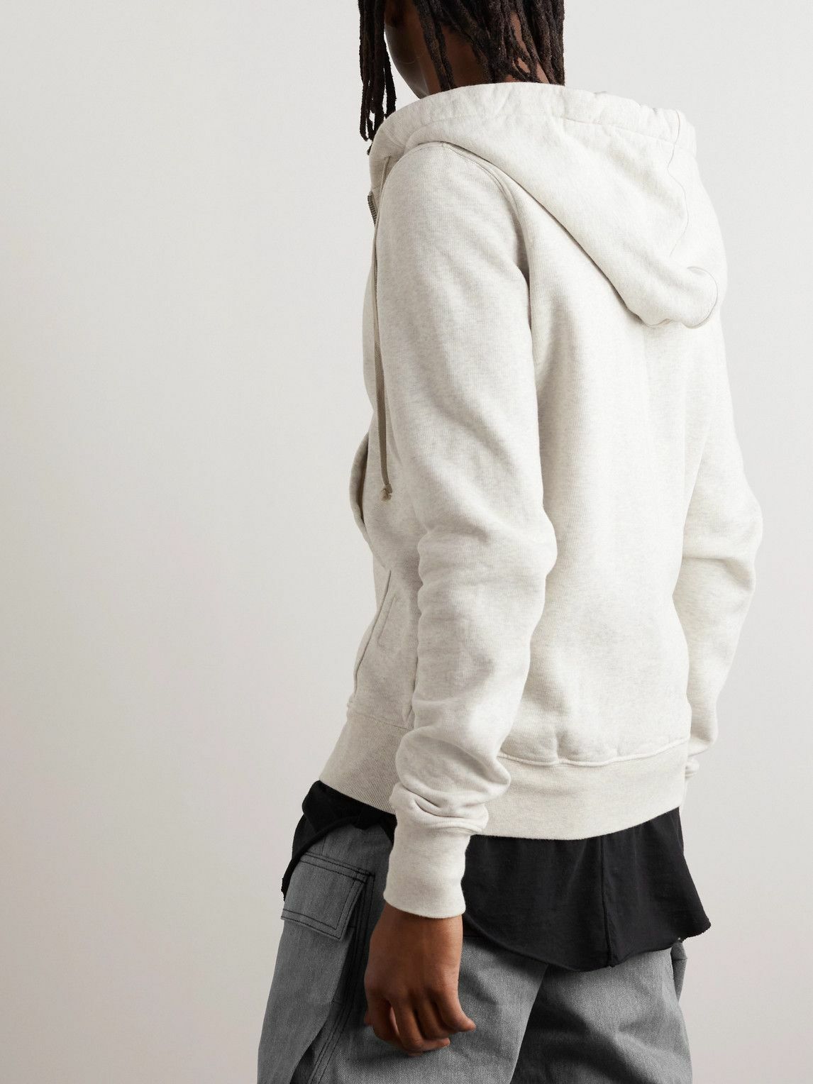 DRKSHDW by Rick Owens - Cotton-Jersey Zip-Up Hoodie - Gray