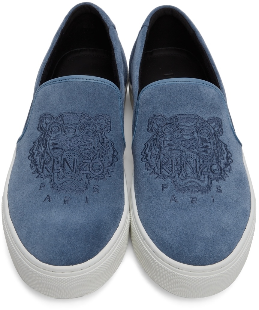 Kenzo Blue K-Skate Tiger Slip-On Sneakers Kenzo