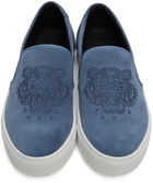 Kenzo Blue K-Skate Tiger Slip-On Sneakers