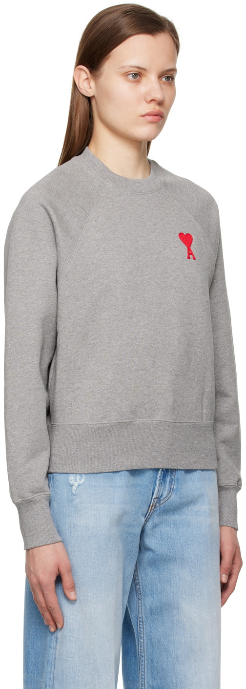 Ami Paris Gray Cotton Sweatshirt main image 0