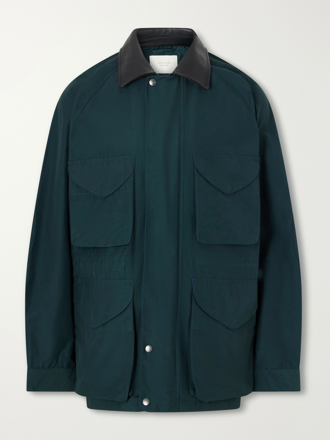 Aimé Leon Dore - Leather-Trimmed Cotton-Blend Jacket - Green