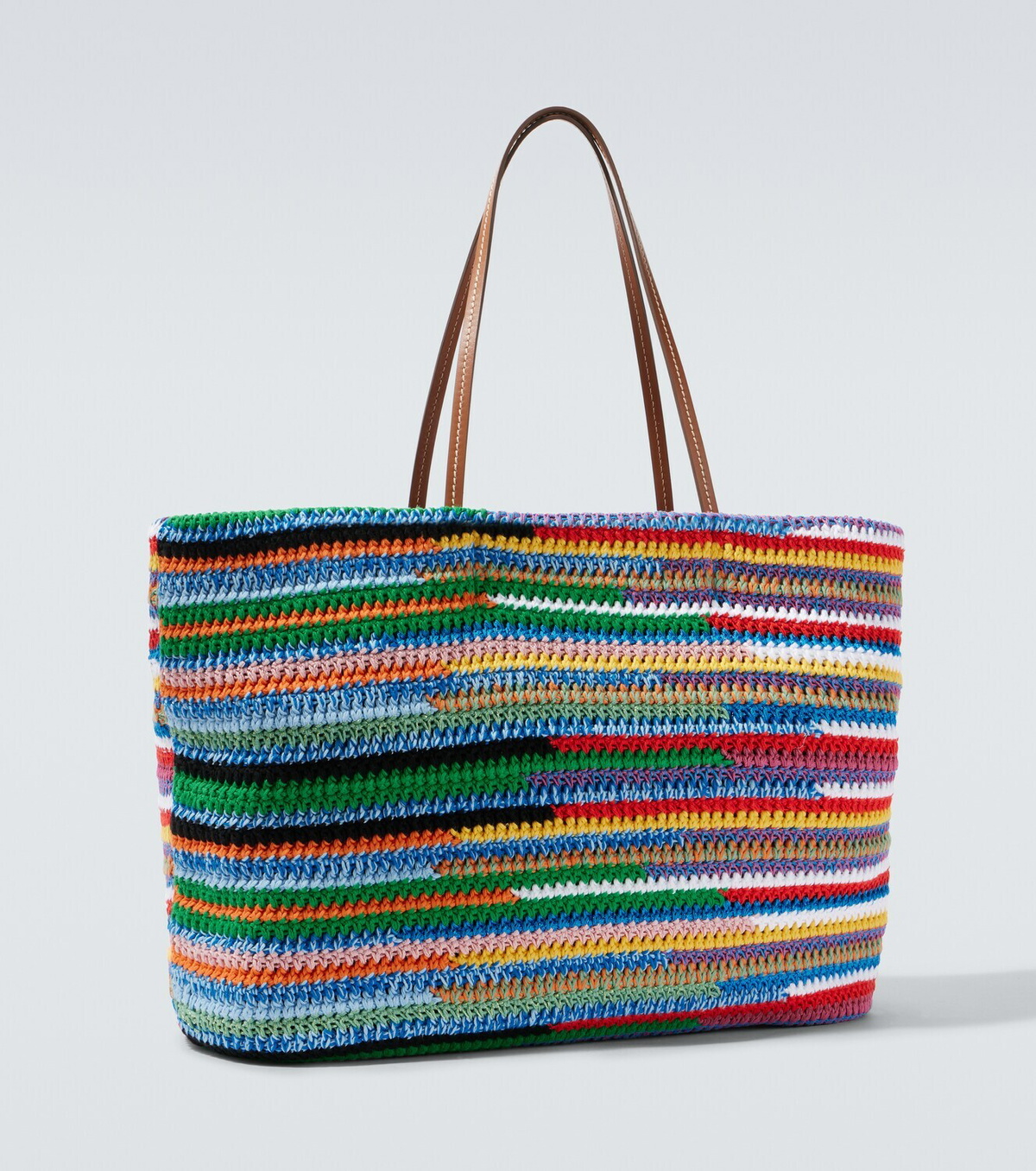 Miu Miu Large crochet leather-trimmed tote bag
