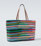 Miu Miu Large crochet leather-trimmed tote bag