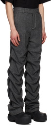 We11done Gray Ruched Trousers