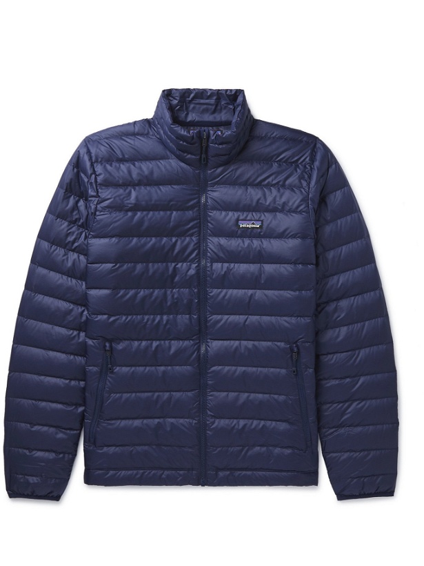 Photo: PATAGONIA - Quilted DWR-Coated Recycled Ripstop Down Jacket - Blue - S