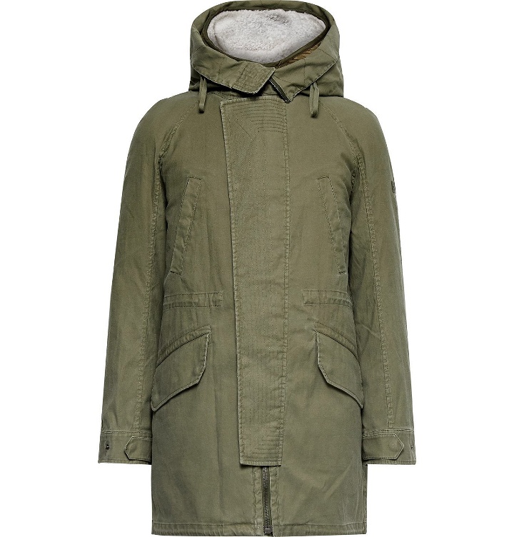 Photo: Yves Salomon - Cotton-Twill Parka with Detachable Ripstop and Shearling Liner - Green